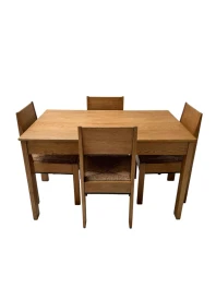 Art Deco Dining Table by J.A. Muntendam, Solid Oak, 1920s Dutch Design